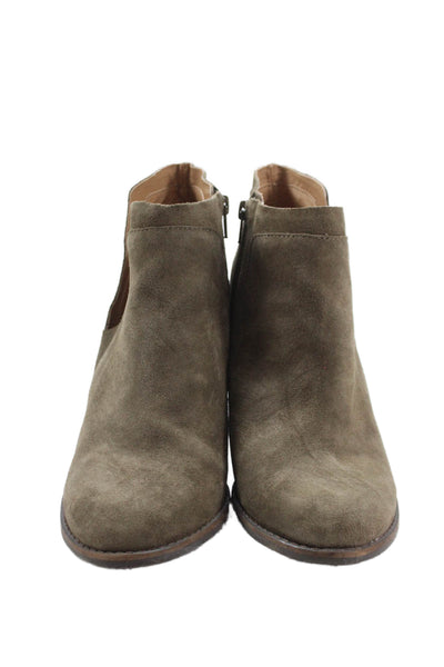 Lucky Brand Womens Suede Wedge Heel Ankle Boots Brown Size 11 Medium