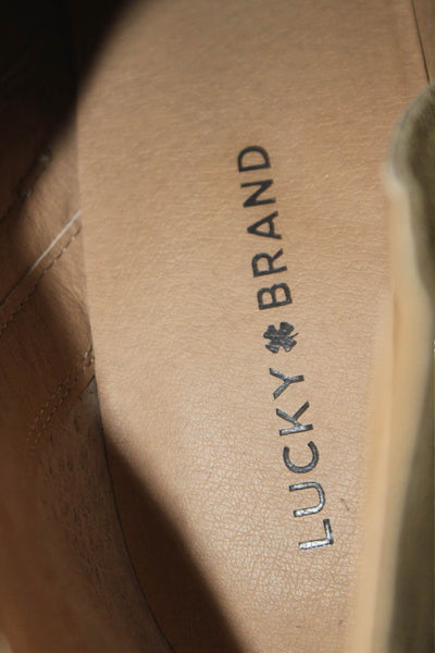 Lucky Brand Womens Suede Wedge Heel Ankle Boots Brown Size 11 Medium