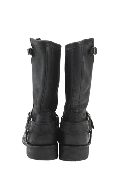 Harley Davidson Womens Leather O-Ring Detail Boots Black Size 8.5