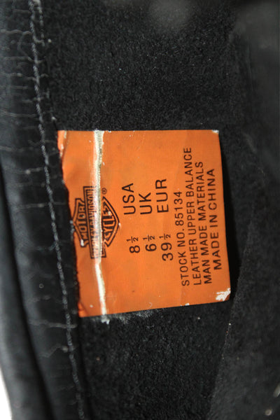 Harley Davidson Womens Leather O-Ring Detail Boots Black Size 8.5