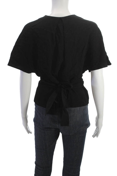 Twelfth Street by Cynthia Vincent Womens Black Rayon Blouse Buttonup Size 8