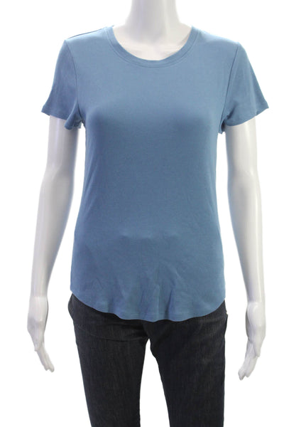 Wilfred Free Womens Blue Pima Cotton Crew Neck Short Sleeve T-Shirt Size L