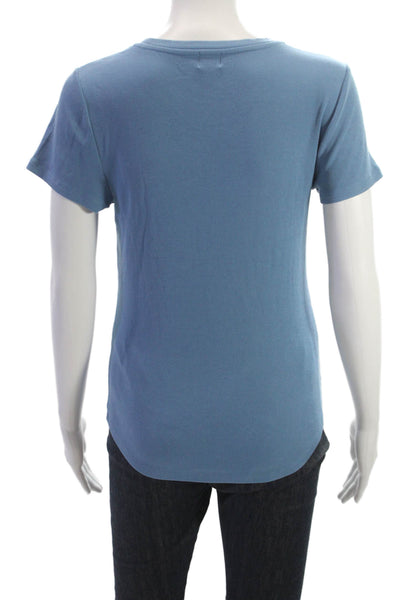 Wilfred Free Womens Blue Pima Cotton Crew Neck Short Sleeve T-Shirt Size L