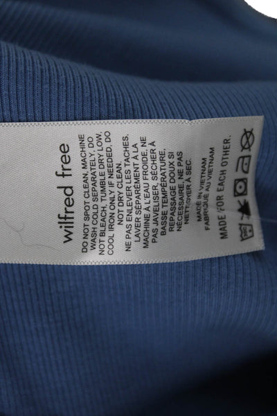 Wilfred Free Womens Blue Pima Cotton Crew Neck Short Sleeve T-Shirt Size L