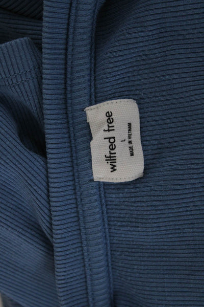 Wilfred Free Womens Blue Pima Cotton Crew Neck Short Sleeve T-Shirt Size L