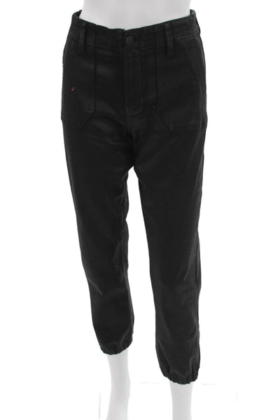 Paige Unisex Jogger Pants Black Button Mid Rise Size 29