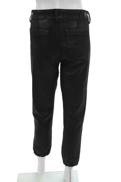 Paige Unisex Jogger Pants Black Button Mid Rise Size 29