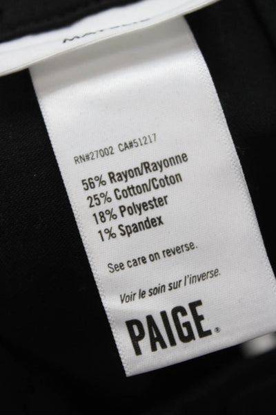 Paige Unisex Jogger Pants Black Button Mid Rise Size 29