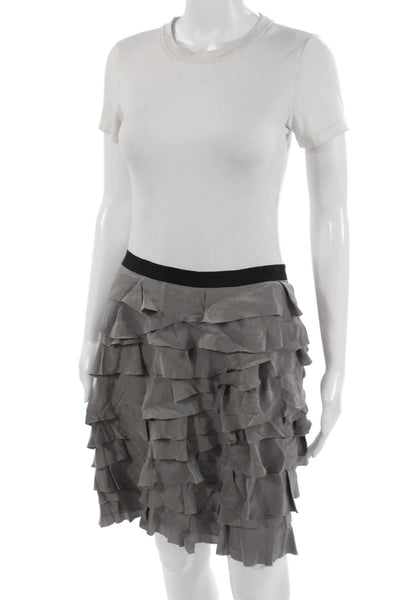 Club Monaco Womens Gray Polyester Pettiskirt Knee Length Size 6