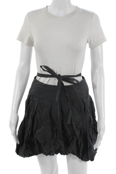 Allsaints Womens Peasant Mini Black Cotton Skirt Size 6