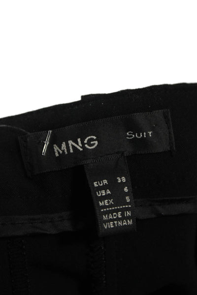 MNG Women Ankle Dress Pants Black Polyester Hook & Eye Size 6