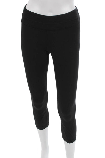 Lululemon Womens Capri Leggings Black Nylon Drawstring Size 6