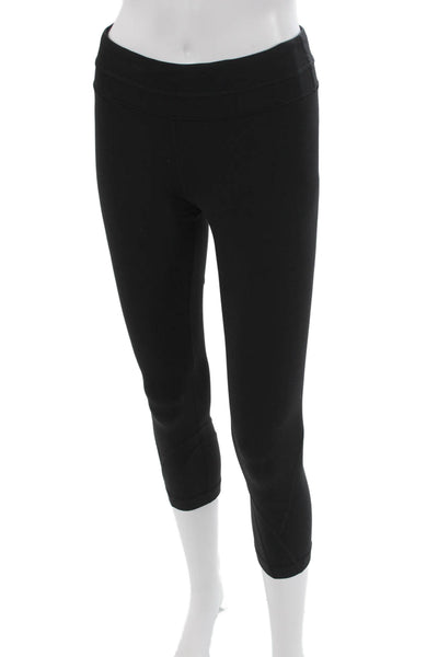 Lululemon Womens Capri Leggings Black Nylon Drawstring Size 6