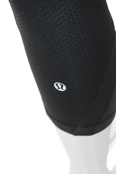 Lululemon Womens Capri Leggings Black Nylon Drawstring Size 6