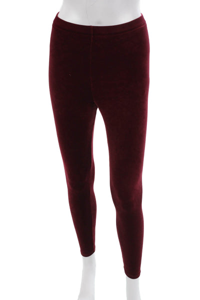 Henri Bendel Womens Ankle Jeggings Velvet Red Size S