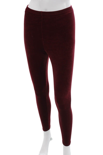 Henri Bendel Womens Ankle Jeggings Velvet Red Size S