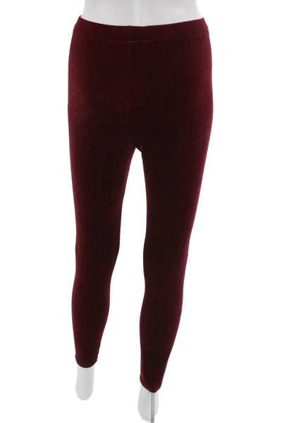 Henri Bendel Womens Ankle Jeggings Velvet Red Size S