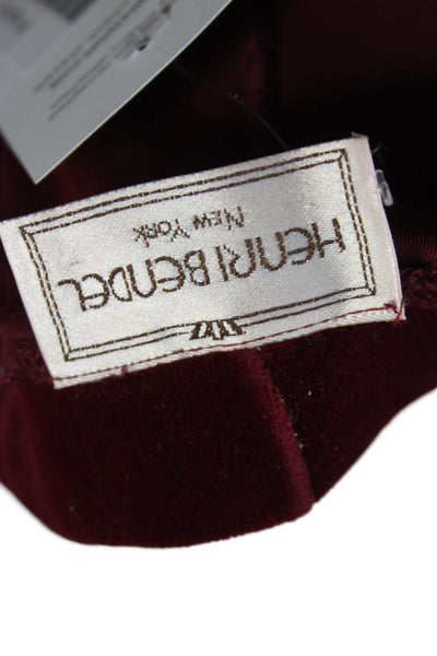 Henri Bendel Womens Ankle Jeggings Velvet Red Size S