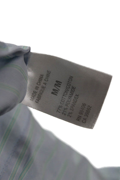 Theory Womens Striped Light Blue Collared Button-Up Long Sleeve Top Size M
