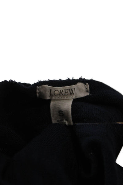 J Crew Women Basic Dark Blue 3/4 Sleeve Round Neck Cotton T-Shirt Size S