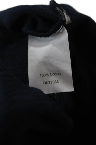 J Crew Women Basic Dark Blue 3/4 Sleeve Round Neck Cotton T-Shirt Size S