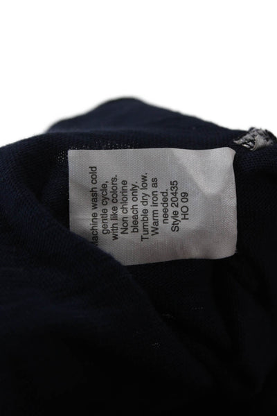 J Crew Women Basic Dark Blue 3/4 Sleeve Round Neck Cotton T-Shirt Size S