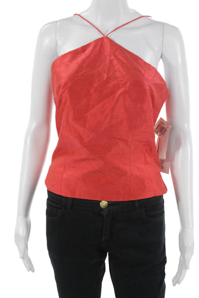 Muse Womens Silk Red Camisole Sleeveless Solid Zip Spring Size 4