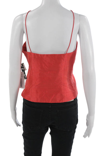 Muse Womens Silk Red Camisole Sleeveless Solid Zip Spring Size 4