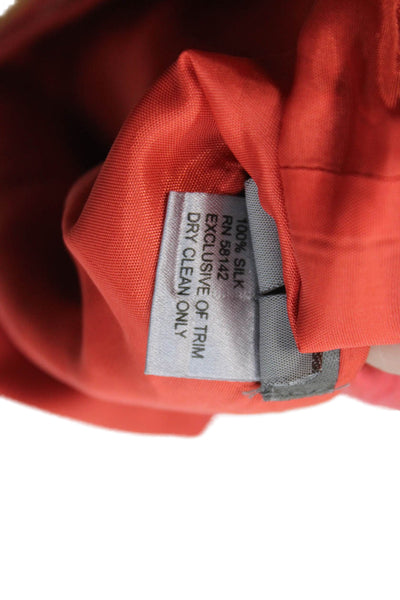 Muse Womens Silk Red Camisole Sleeveless Solid Zip Spring Size 4