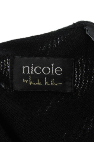 nicole by Nicole Miller Womens Pullover Sweater Black VNeck Long Sleeve Size XS