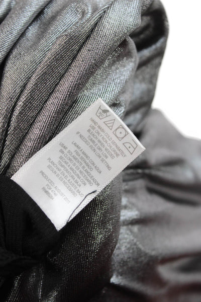 Nicole Miller Girls Short Sleeve Crew Neck Mesh Glitter Trim Dress Silver 16