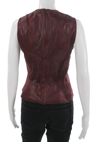 Beauty Mark Womens Red Biker Tank Top Round Neck Solid Polyester Spandex Size 4