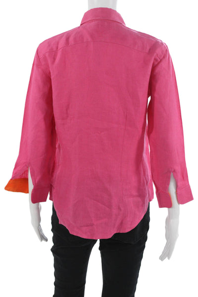Lauren Ralph Lauren Women Pink Collared Button-Up 3/4 Sleeve Size XS