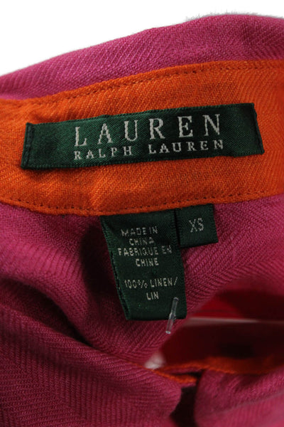 Lauren Ralph Lauren Women Pink Collared Button-Up 3/4 Sleeve Size XS