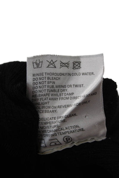 Karen Millen Unisex Cardigan Black Long Sleeve Crew Neck Wool Blend Size 3
