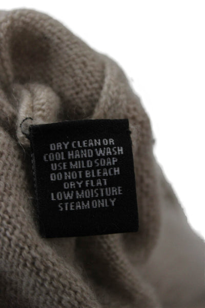 Christopher Fischer Unisex Cardigan 100% Cashmere Beige 3/4 Sleeve Size S