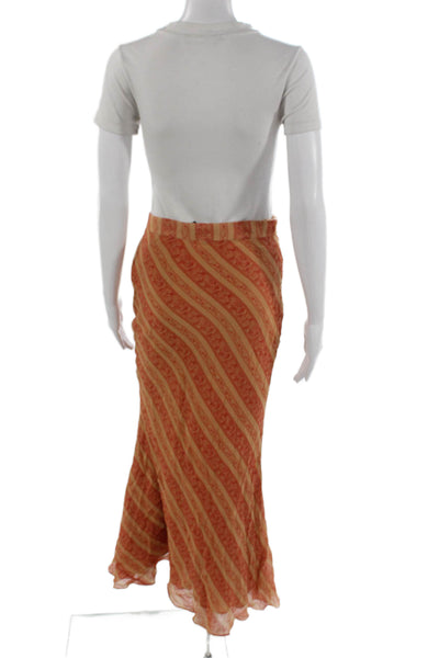 Elizabeth & James Women Beige Paisley Maxi Trumpet Skirt Size 2