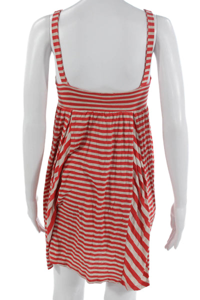 Ella Moss Womens Red Striped V Neck Cotton Sundress Sleeveless Short Size XS