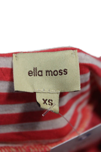 Ella Moss Womens Red Striped V Neck Cotton Sundress Sleeveless Short Size XS