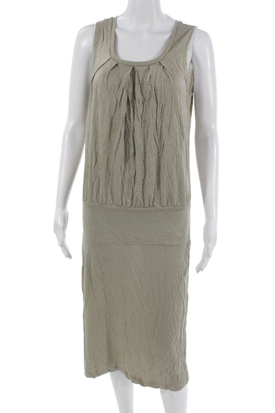 Calvin Klein Womens Beige Herringbone Tank Dress 100% Cotton Size XS