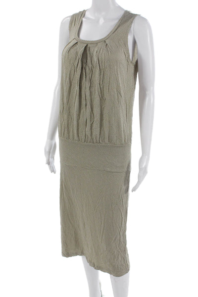 Calvin Klein Womens Beige Herringbone Tank Dress 100% Cotton Size XS