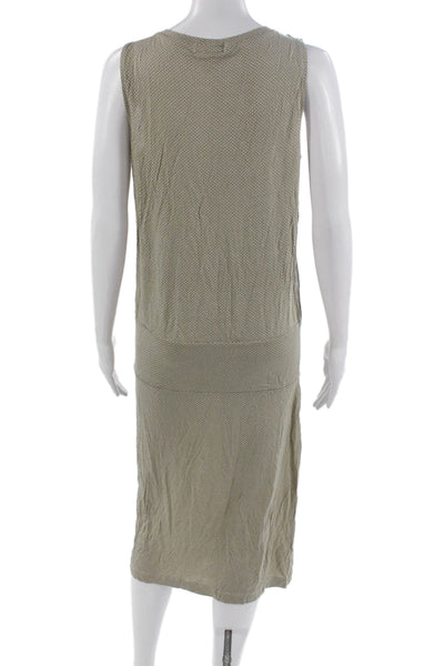 Calvin Klein Womens Beige Herringbone Tank Dress 100% Cotton Size XS