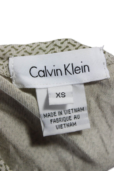 Calvin Klein Womens Beige Herringbone Tank Dress 100% Cotton Size XS