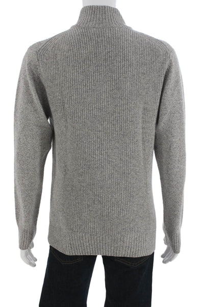 Rodd & Gunn Mens Gray Extrafine Lambswool Mock Neck Pullover Zip Size L