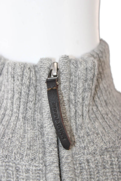 Rodd & Gunn Mens Gray Extrafine Lambswool Mock Neck Pullover Zip Size L
