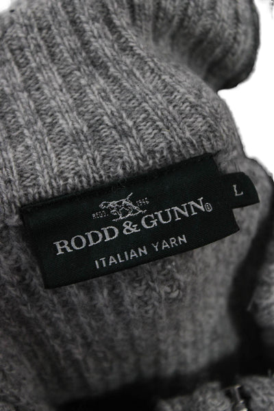 Rodd & Gunn Mens Gray Extrafine Lambswool Mock Neck Pullover Zip Size L