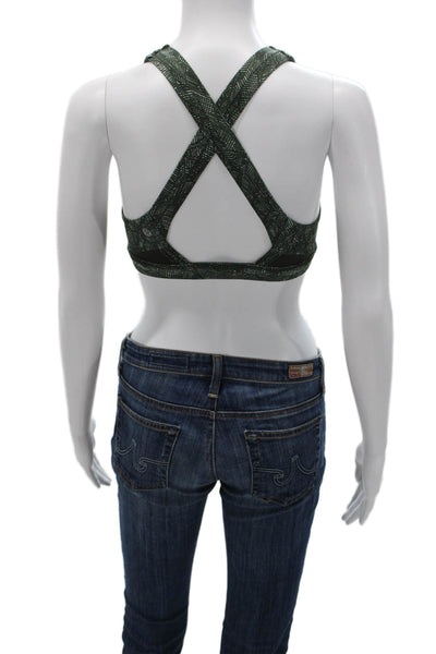 Lululemon Women's Scoop Neck Fitted Sport Bra Green Size 6