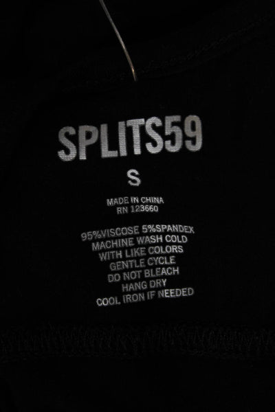 Splits 59 Womens Basic Black Tank Top Round Neck Size S