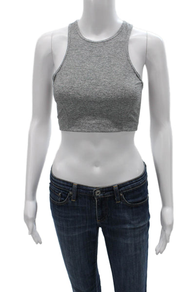 Outdoor Voices Women Cropped High Neck Tank Gray Size S