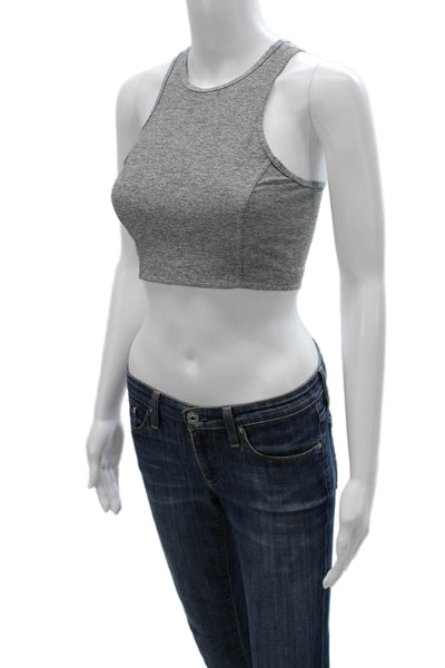 Outdoor Voices Women Cropped High Neck Tank Gray Size S